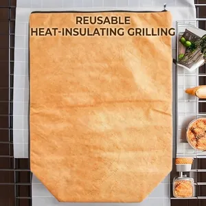 Waterproof insulated BBQ thermal bag in orange for outdoor camping and picnics