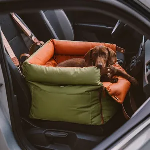 Portable Waterproof Dog Car Seat With Safety Buckle Machine Washable Synthetic Fiber Pet Booster Seat For Dogs Travel Nest