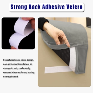 Adhesive velvet sofa cushion fastener with non-slip backing and strong hook and loop grip