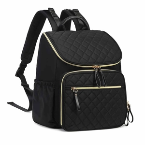 Sac à Dos à Langer Matelassé Imperméable Grande Capacité pour Voyage Sac Maternité en Nylon Durable Avec Sangles de Poussette Femme
