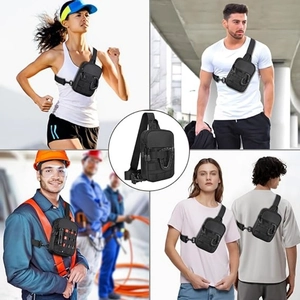 Versatile black tactical chest bag with MOLLE system for travel, work, and outdoor sports