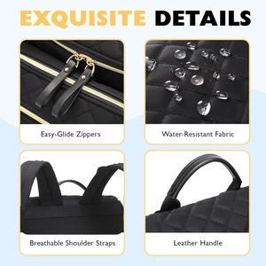 Sac à dos à langer grande capacité imperméable avec tissu matelassé et zips dorés