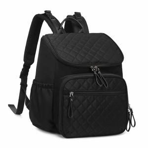 Détail du sac à couches grande capacité avec texture matelassée et bretelles en maille