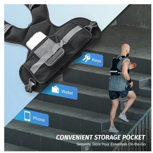 Gilet de course réglable avec poches en filet respirant et bandes réfléchissantes de sécurité