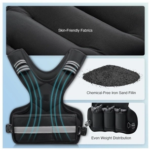 Gilet lesté réglable pour le fitness et la course avec bandes réfléchissantes et sable de fer