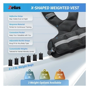 Gilet lesté réglable pour fitness et musculation avec 6 sacs de sable amovibles de 1 lb