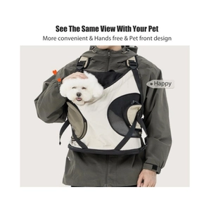 Hands-free pet front carrier backpack for cats and small dogs with breathable mesh design