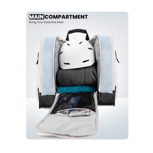 Large capacity outdoor ski boot bag with helmet storage and multi-functional compartments