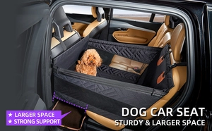 Detail of waterproof dog car seat cover with mesh window and sturdy bottom support