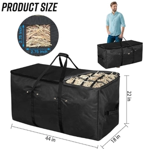 Extra large 44x18x22 inch heavy duty black hay bale storage bag for livestock feeding
