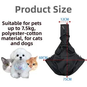 Tableau détaillé des tailles pour sac bandoulière pour animaux avec capacité de 7,5 kg