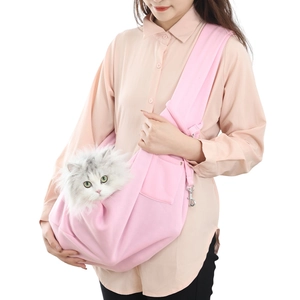 Sac à Bandoulière Portable pour Animaux de Compagnie Chiens et Chats Pliable en Polyester Avec Boucle de Sécurité Voyage