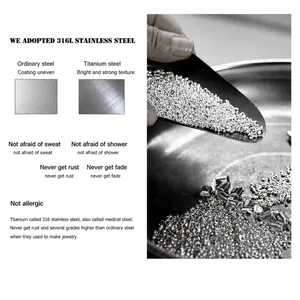 Macro view of 316L stainless steel material with waterproof and anti-rust features