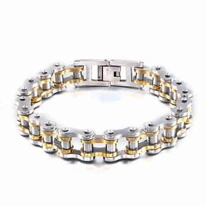 Stainless Steel Motorcycle Chain Bracelet Men Hip Hop Industrial Style Bicycle Link Biker Wristband Jewelry Fashion Gift