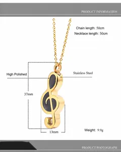 Specifiche tecniche del ciondolo nota musicale in acciaio inossidabile con catena da 50cm