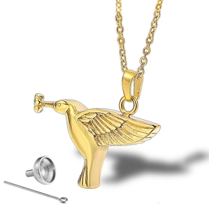 Stainless Steel Hummingbird Cremation Urn Necklace For Ashes Memorial Keepsake Bird Pendant Jewelry For Women Men Memorial