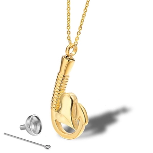Collana Urna per Cremazione a Forma di Cuore e Amo in Acciaio Inossidabile Ciondolo Porta Ceneri Bottiglia di Profumo per Uomo Donna