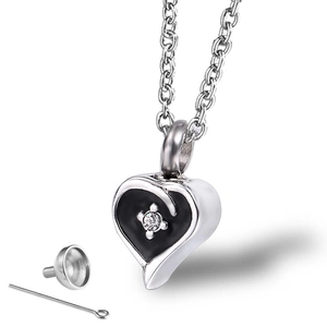 Collana Urna Cuore Acciaio Inossidabile Ciondolo per Ceneri Strass Bottiglia Profumo Memoriale Gioielli Regalo Donna