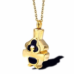 Collar de Colgante de Urna de Cremación de Acero Inoxidable para Cenizas Joyería Conmemorativa Mascota Panda Corazón
