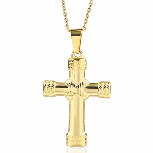 Hip Hop Edelstahl Kreuz Anhänger Halskette Seilstruktur Hochglanzpoliert Punk Stil Schmuck Für Herren Damen