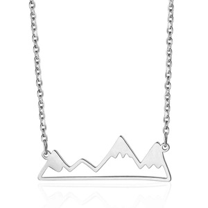 Minimalist mountain peak necklace for women with a polished 18K gold-plated silver finish