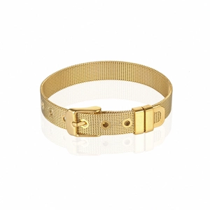 Milanese Mesh Belt Bracelet Stainless Steel Adjustable Buckle Bangle For Men Women Vacuum Plated Polished Fashion Jewelry