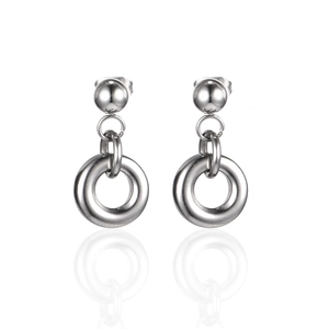 Minimalist Titanium Steel Round Hoop Earrings For Men Women Hip Hop Style Polished Geometric Stud Earrings Jewelry Gift