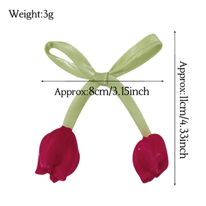 Accesorio tulipán de cinta de raso para ropa infantil y peinado, peso ligero de solo 3g