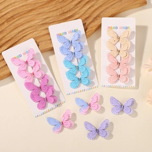 Butterfly Hair Clips Set For Kids Girls 3D Mesh Rhinestone Double Layer Cute Hair Accessories Party Headwear Gift
