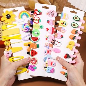 Ensemble de Barrettes à Cheveux en Forme de Dessert de Dessin Animé pour Filles Enfants Résine Douce Arc-en-ciel