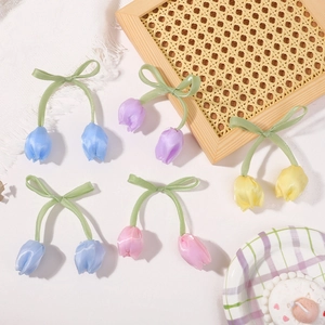 Accesorios para el cabello de tulipán hechos a mano en colores pastel para niñas y ropa