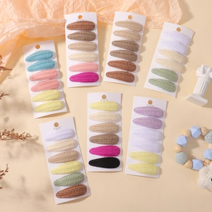 Handmade Knitted Drop Hair Clip Set Sweet Candy Color Yarn Wrapped BB Clips Alloy Artificial Pearl Hair Accessories For Girls Kids