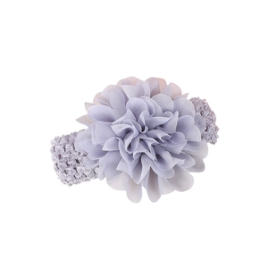 Bandeau fleur en mousseline lilas pour bébés avec bande au crochet élastique pour filles