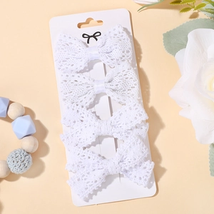 Set di Fermagli per Capelli con Fiocco in Pizzo Stile Giapponese Farfalla All'uncinetto Accessorio per Capelli Fatto a Mano per Bambini Donna