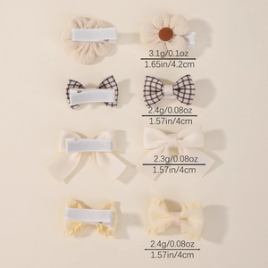 Barrettes à cheveux mignonnes en tissu pour enfants avec fleurs et motifs à pois