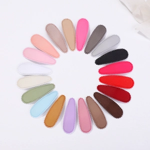 Set of 20 colorful grosgrain ribbon wrapped snap hair clips for girls in various pastel shades