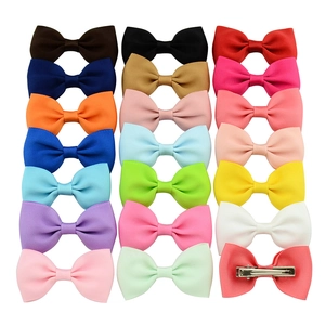 20-piece colorful grosgrain ribbon bow hair clips set for toddlers and girls