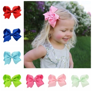 Large Grosgrain Ribbon Bow Hair Clip Handmade Alligator Hairpins For Girls Kids Trendy Solid Color Hair Accessories