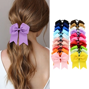 Attache-Cheveux Nœud en Ruban Gros-Grain Fait à la Main pour Filles Grand Nœud Élastique Accessoire de Coiffure Enfant Doux