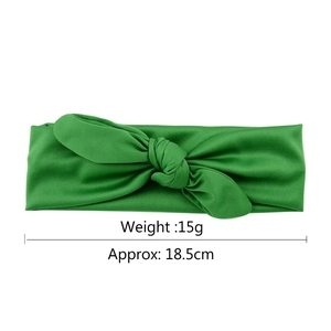 Bandeau élastique vert à oreilles de lapin pour enfants, longueur 18,5cm et poids 15g
