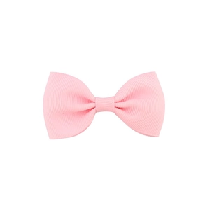 Cute solid pink grosgrain ribbon hair bow clip for girls and babies accessories