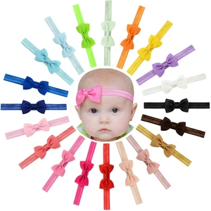Bandeau Élastique avec Nœud pour Bébé en Ruban Gros Grain pour Nourrissons Fillettes Fête d'Anniversaire Accessoires Cheveux