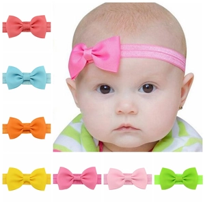 20 Colors Baby Bow Headband Elastic Soft Grosgrain Ribbon Hair Band For Newborn Toddlers Girls Photography Hair Accessories