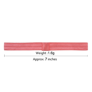 Pink elastic 1.5cm fabric headband for kids, weight 1.6g and length approx 7 inches