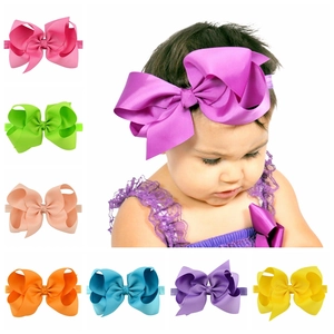 Bandeau Bébé Fille avec Grand Nœud en Gros-Grain Bandeau Cheveux Souple Haute Élasticité Accessoires Cheveux pour Enfants et Tout-Petits