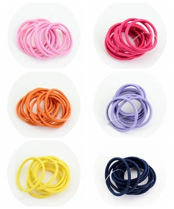 Set of high-elasticity colorful hair ties in pink, purple, and blue for kids DIY hair styling