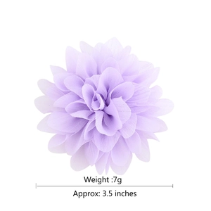 Pince à cheveux fleur en mousseline violet clair 3,5 pouces à pétales superposés