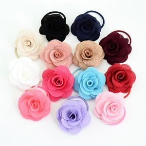 Élastiques Cheveux Rose 3D en Ruban Gros-grain Multicouche pour Femmes Enfants Scrunchies Supports Queue de Cheval Accessoires