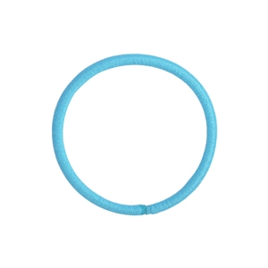 Blue high-elasticity ribbed hair tie with premium texture on a clean white background