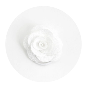 Élastique à cheveux rose blanche 3D en tissu avec pétales multicouches pour filles